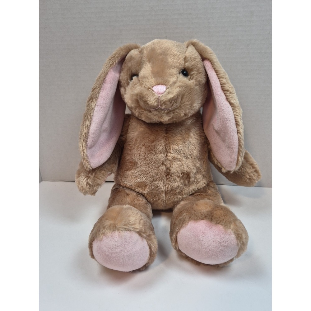 Plush Brown Bunny with Pink Accents Stuffed Animal